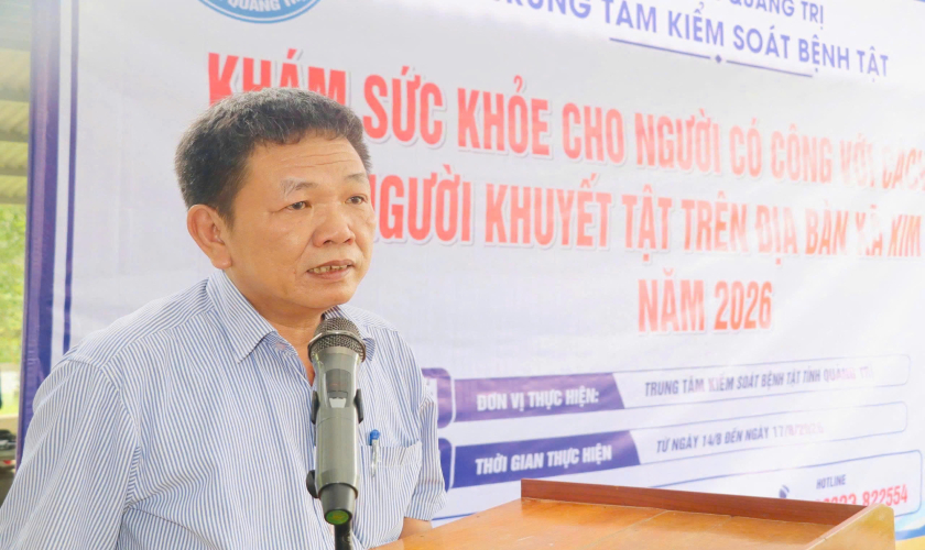 Trung tâm Kiểm soát bệnh tật tỉnh Quảng Trị tổ chức khám sức khỏe định kỳ cho gần 1.600 người có công với cách mạng và người khuyết tật tại xã Kim Phú