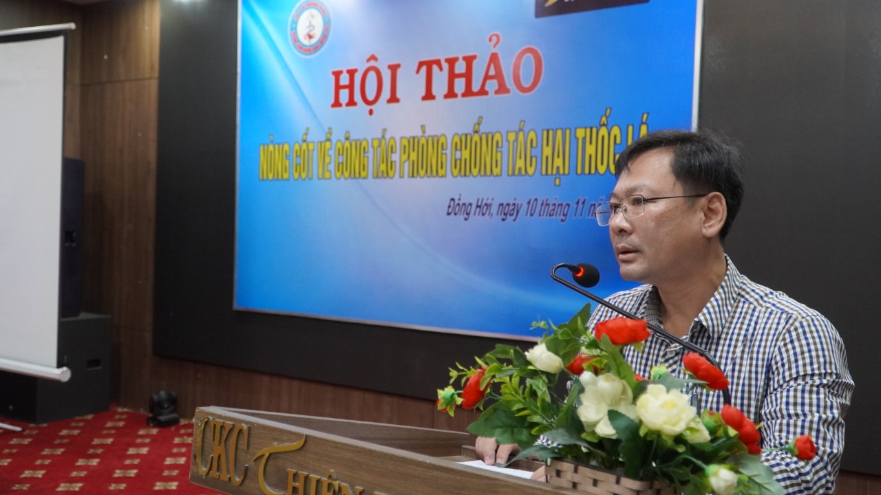 BS CKI Nguyễn Anh Đông PGĐ Trung tâm Kiểm soát bệnh tật phát biểu khai mạc hội thảo
