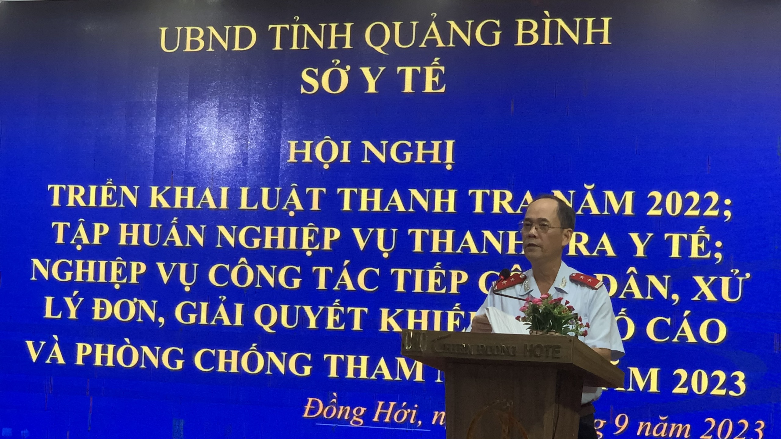 Ông Hồ Chí Thanh đại diện lãnh đạo Thanh tra tỉnh hướng dẫn một số nội dung trọng tâm cần triển khai của Luật thanh tra 2022jpg